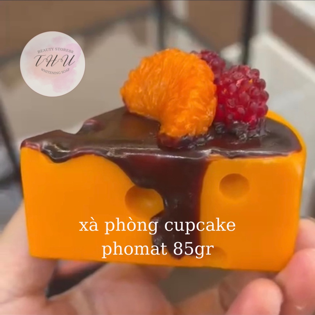 { Ảnh Thật } Xà Phòng Tắm Trắng Thiên Nhiên Bánh Phomat Fruity Skincake 85g, Không Hóa Chất Độc Hại + Tặng Kèm Quà