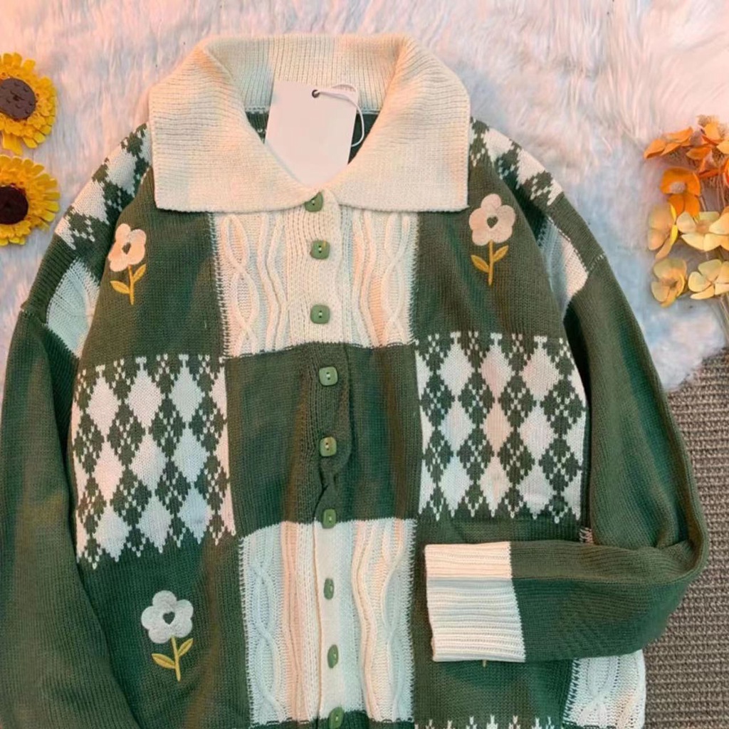 Áo Khoác cardigan Dệt Kim Dáng Rộng Mềm Mại Thời Trang Xuân Thu Phong Cách Hàn Quốc Cho Nữ 6GDE