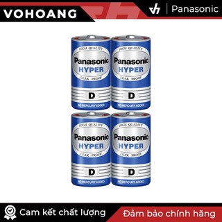 Bộ 4 pin D dùng cho bếp gas - Panasonic carbon D - R20UT (Xanh)