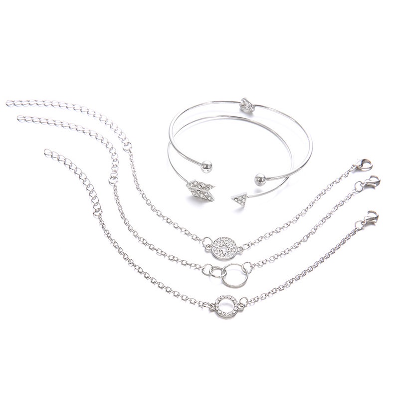 Set 5 Vòng Tay Hợp Kim Nhiều Lớp Thời Trang Cho Nữ