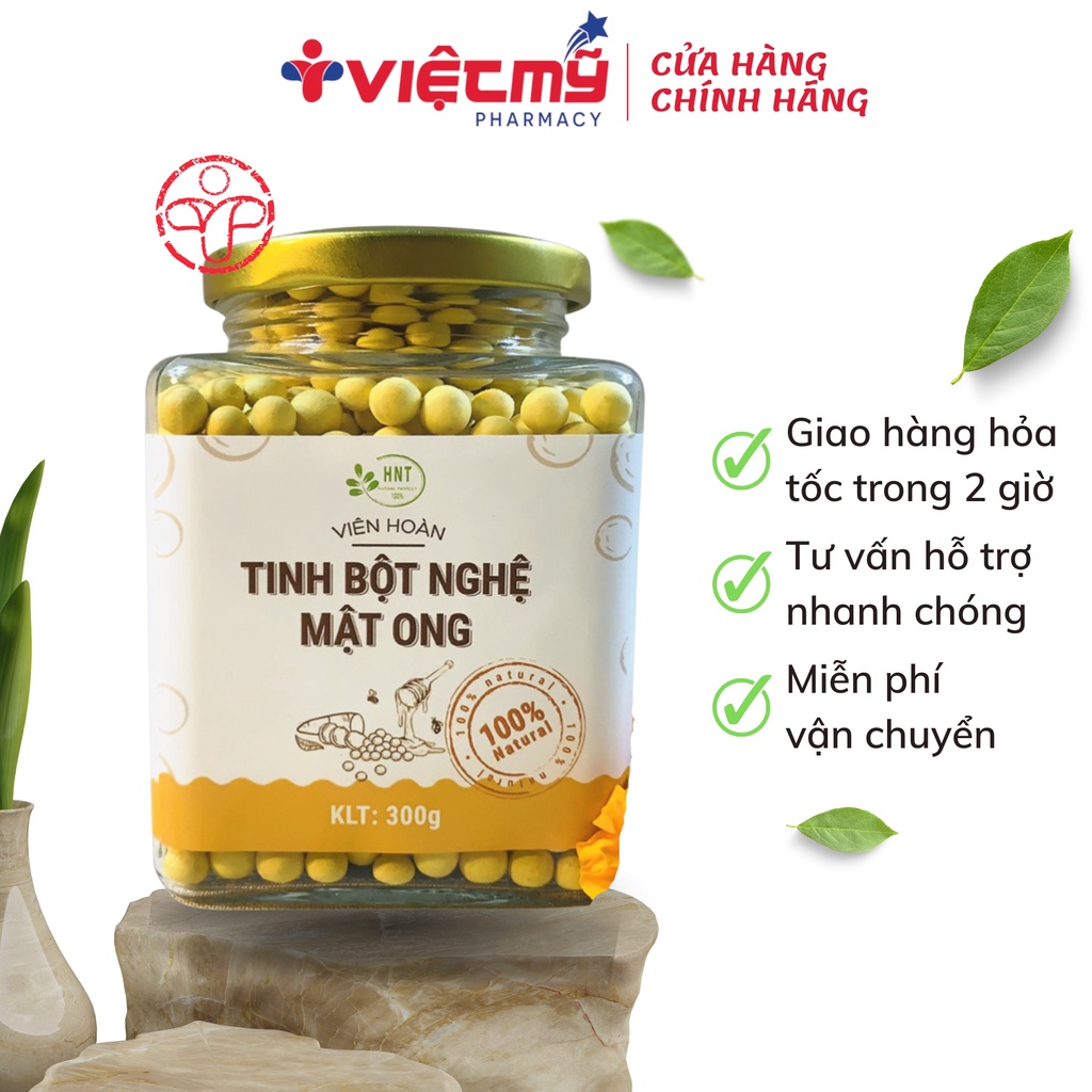 Tinh Bột Nghệ Mật Ong Dạng Viên Nguyên Chất HNT - Tốt Cho Dạ Dày, Phụ Nữ Sau Khi Sinh