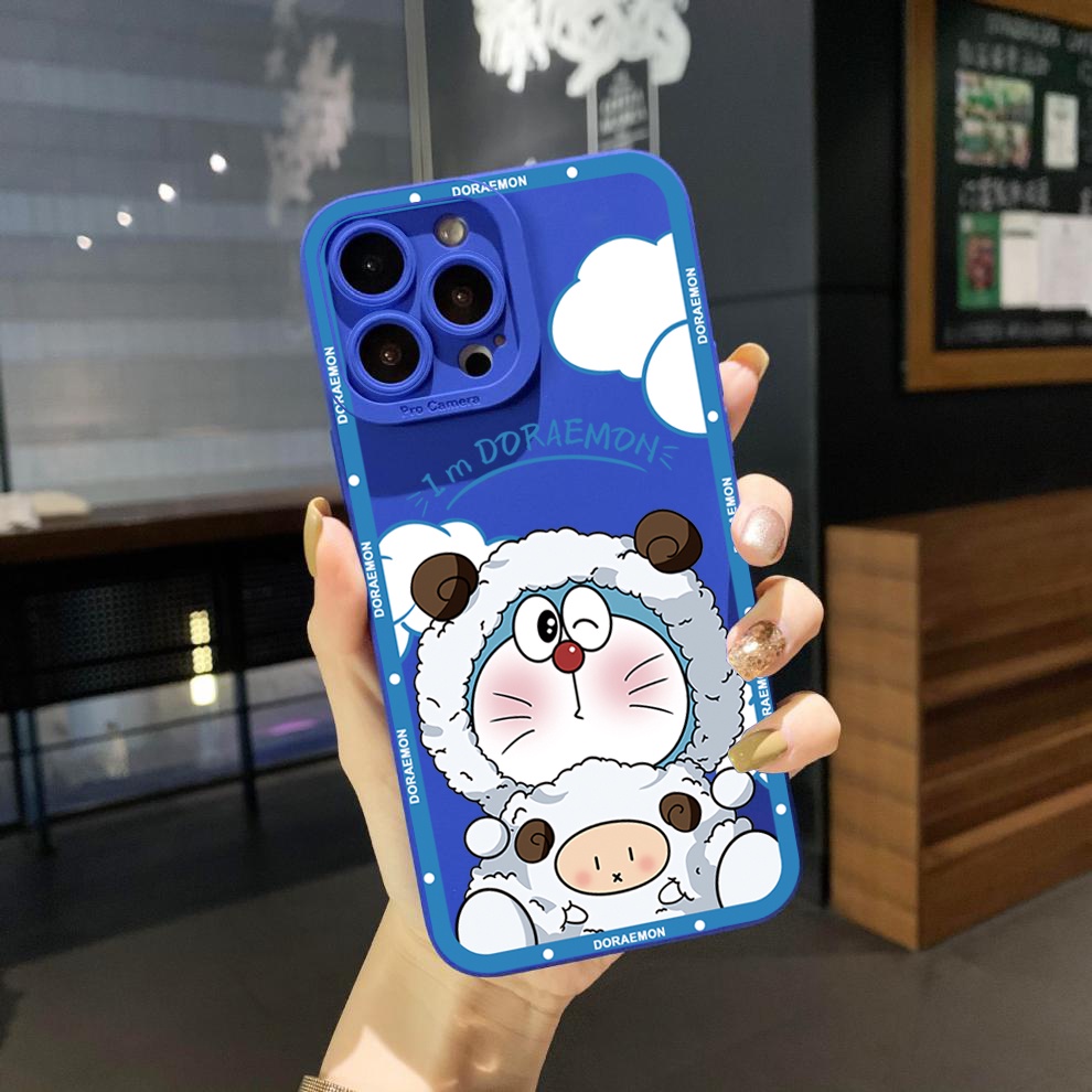 Ốp Điện Thoại Góc Vuông Hình Doraemon Dễ Thương Cho Samsung Galaxy S23 S22 Plus Note 20 Ultra S21 FE S20
