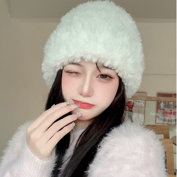 Mũ len lông cừu bản to ấm áp mùa đông phong cách Nhật Bản dành cho nữ