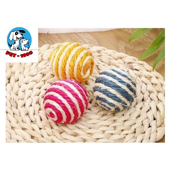 Đồ Chơi Bóng Cuộn Thừng Đay Giúp Làm Sạch Răng Và Mài Mòn Móng Chó Mèo