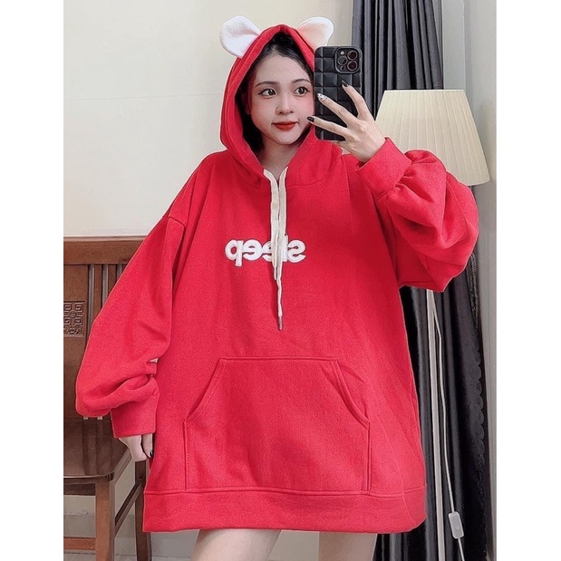 [Big sale] Áo Hoodie Tai Gấu Sleep Dễ Thương Phong Cách Vintager | BigBuy360 - bigbuy360.vn