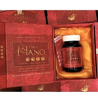 Estro Nano gold sâm tố nữ cân bằng nội tiết tố nữ, tăng cường sinh lý nữ, giảm ô xy hóa, đẹp da sáng da, giảm thâm nám