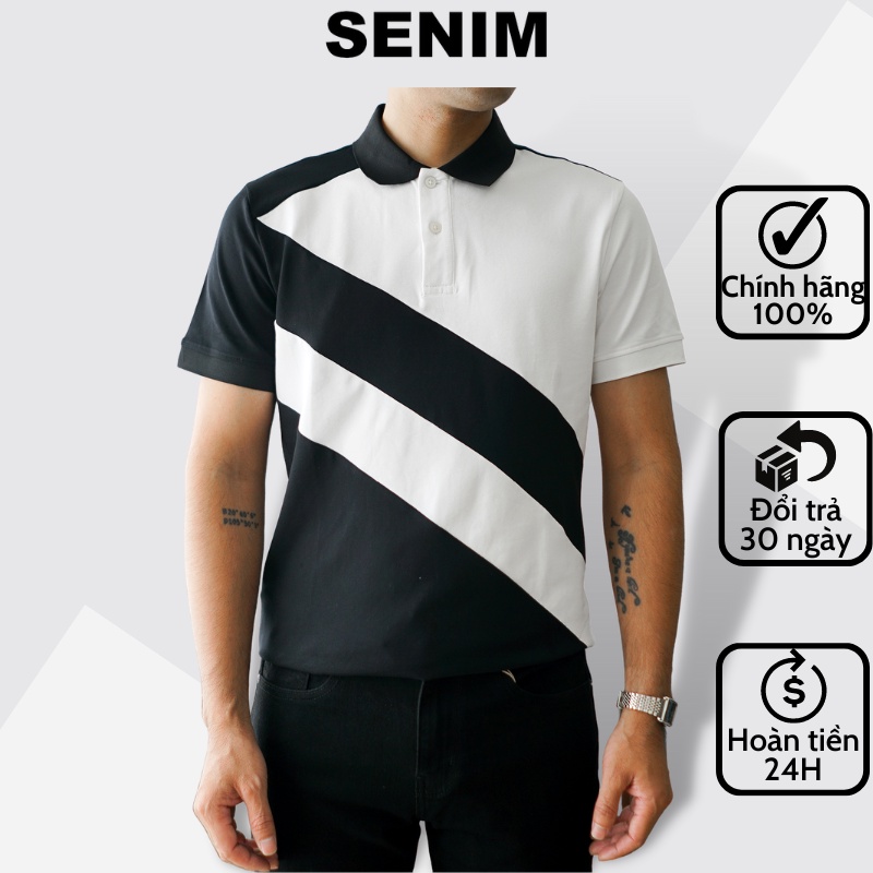 Áo polo nam phối màu đen trắng cao cấp mã S8251 áo polo nam phong cách hàn quốc