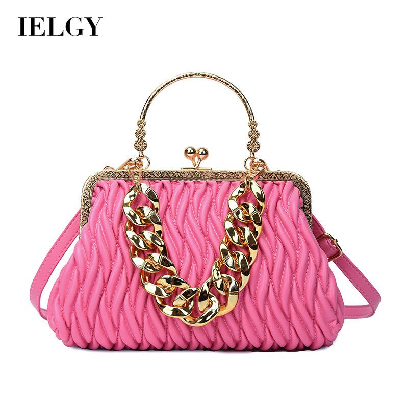 IELGY Túi Đeo Chéo Dây Xích Phong Cách Pháp Thời Trang Cho Nữ