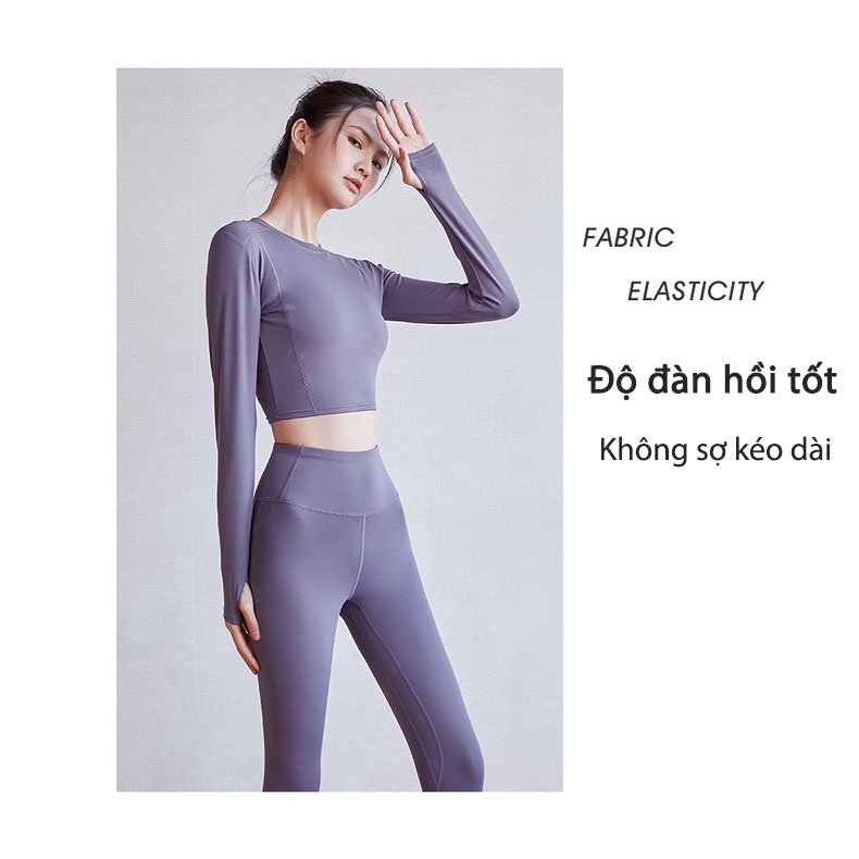 Flyblue Bộ Đồ Thể Thao Tay Dài Dáng Ôm Thời Trang Cao Cấp Quyến Rũ Cho Nữ