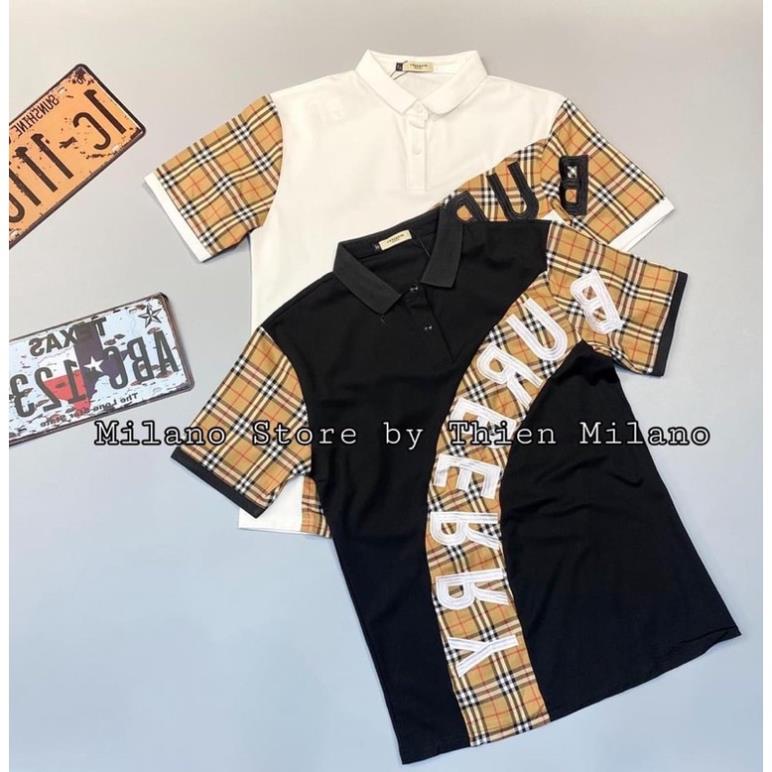 Áo thun nam cổ trụ thêu logo( chất thun cotton 100% bán lẻ giá sỉ) ❕