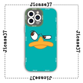 Ốp lưng iphone và samsung xiaomi oppo cạnh vuông Jicase Thú mỏ vịt Perry