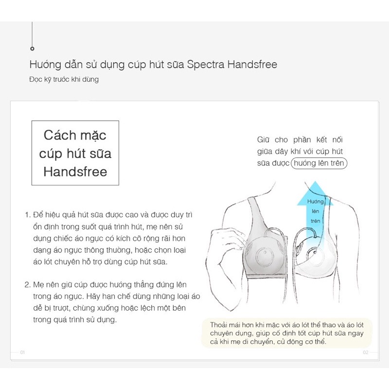Cup hút sữa rảnh tay Spectra Handsfree - Size 24mm - Phụ kiện dùng chung cho máy hút sữa điện Hàn Quốc