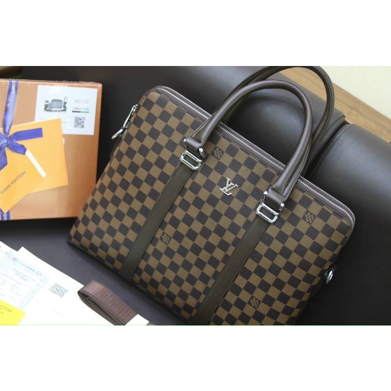 Túi xách laptop L V da thật cao cấp size 40