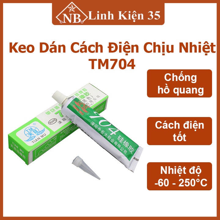 Keo dán cách điện chịu nhiệt TM704 45g, một thành phần, không độc hại