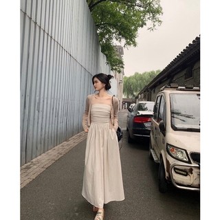 💚 ĐẦM MIDI NUDE ỐNG XẾP NGỰC