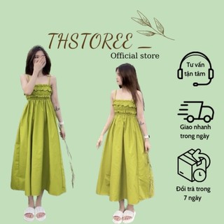 ĐẦM MAXI DÂY NHÚNG NGỰC PASTEL CHO NỮ SIÊU XINH THSTOREE
