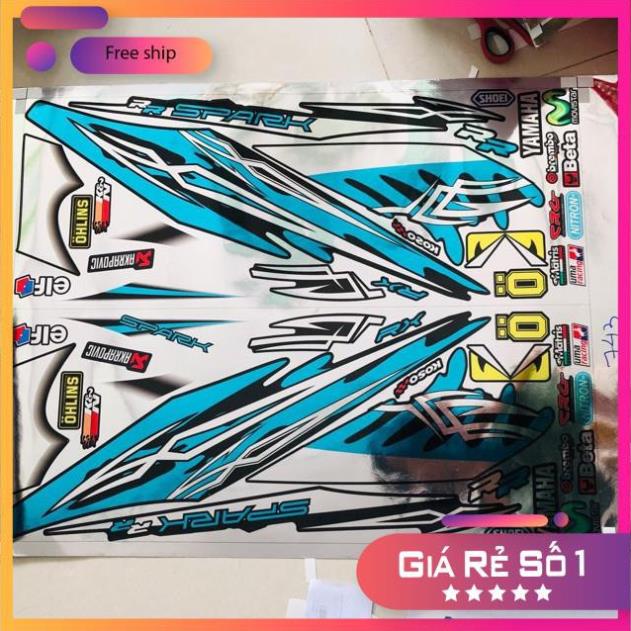 DECAL PVC 5 LỚP CHẤT LƯỢNG CAO Tem rời Exciter 2006 xanh đen chất liệu Crom