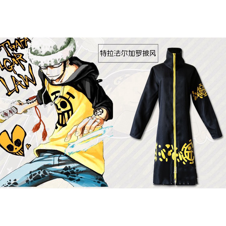 Set Áo Choàng Và Quần Dài Hóa Trang Nhân Vật Trafalgar Law Trong One Piece 2 Tuổi