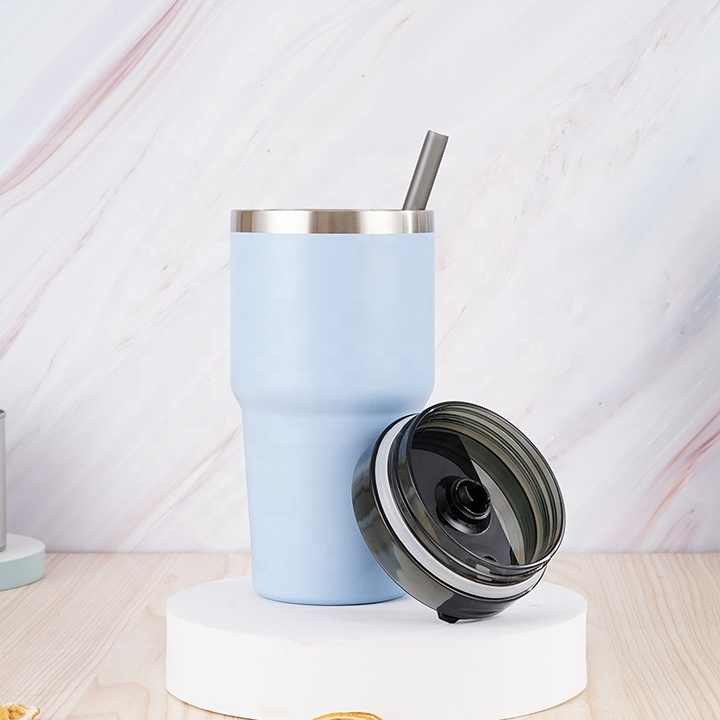 Ly giữ nhiệt ,bình giữ nhiệt cốc Stanley inox 304 dung tích 600ML nắp chống tràn, tặng kèm ống hút