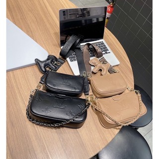 Túi xách nữ #lv set 3 món kèm móc treo tag pet
