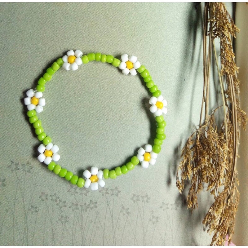 Set làm vòng tay hạt cườm mẫu hoa daisy ( có mix màu theo yêu cầu)