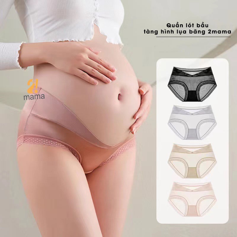 Quần Lót Bầu Cạp Chéo 2Mama Lụa Băng Tàng Hình, Mềm Mỏng Co Giãn Cùng Lót Kháng Khuẩn B86