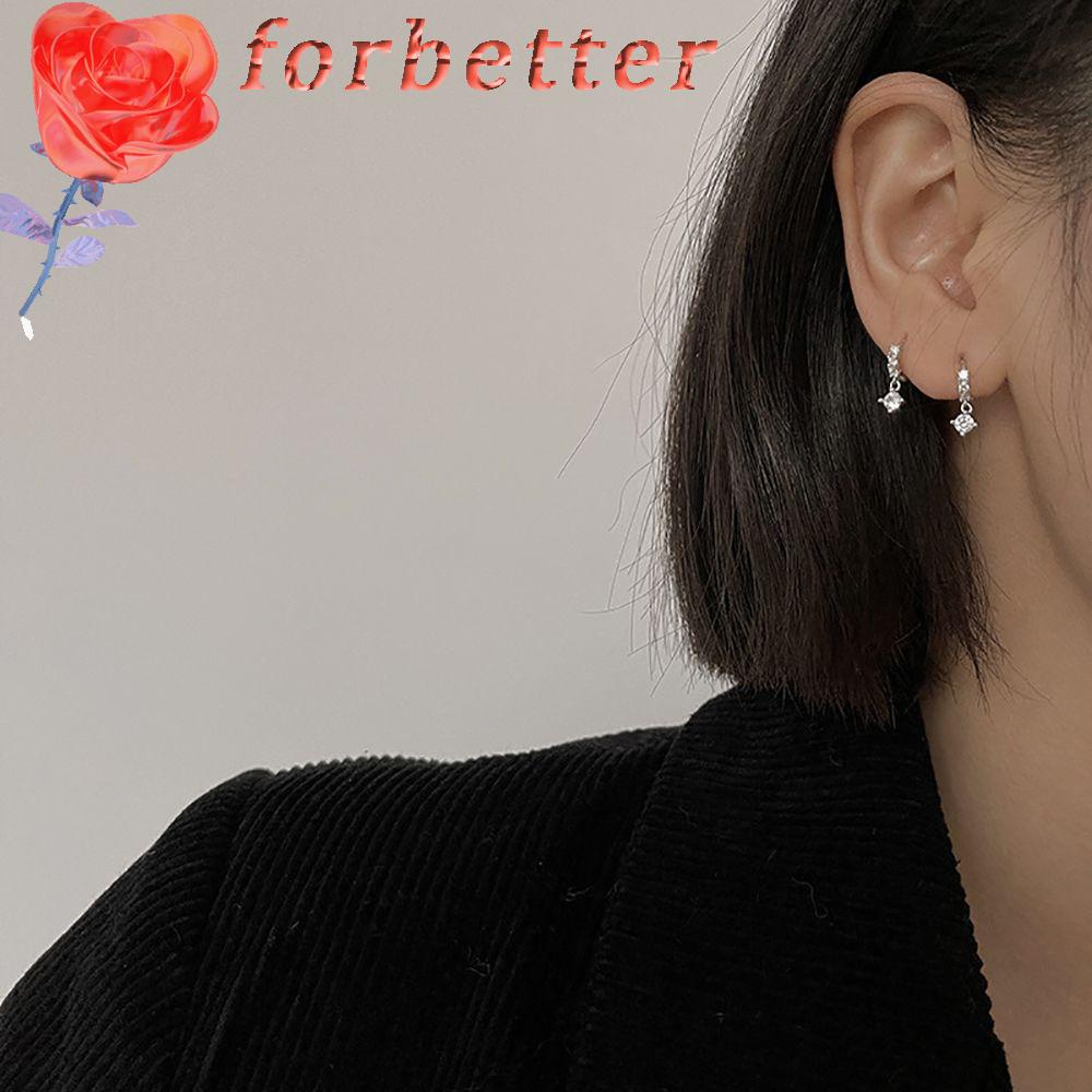 Khuyên Tai Tròn Nhỏ Bằng Hợp Kim Đính Đá Zircon Nhiều Màu Thời Trang Hàn Quốc Đơn Giản Sáng Tạo Cho Nữ