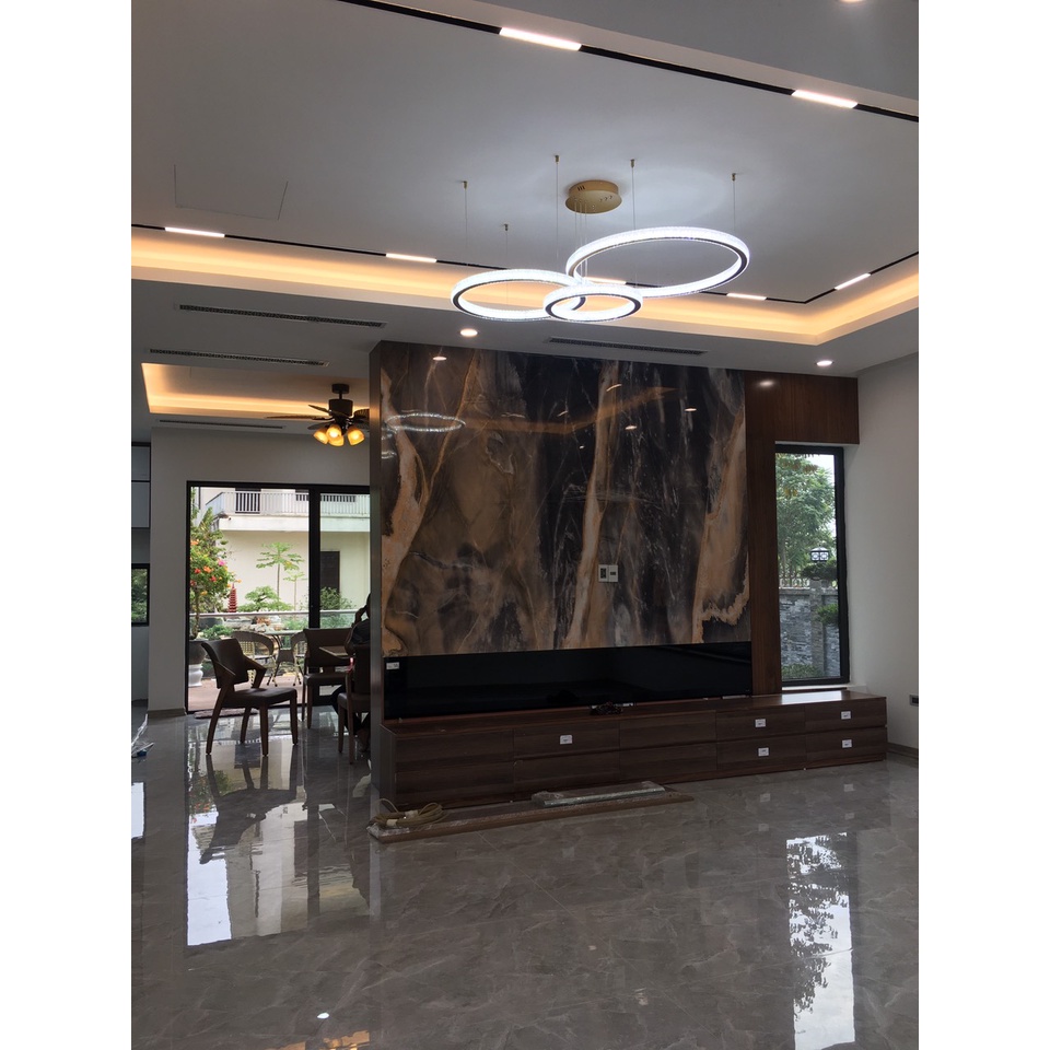 Đèn thả decor tách đế riêng biệt,Đèn trang trí phòng khách hiện đại khung hợp kim sơn tĩnh điện ánh sáng 3 chế độ màu