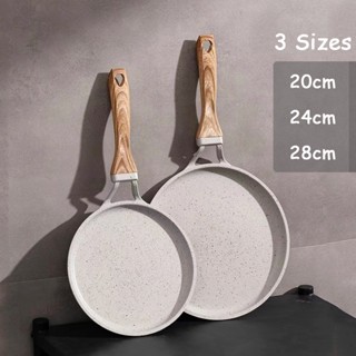 S&S Chảo trắng 20/24/28cm Chảo ăn sáng chống dính Chảo trứng ốp la Dụng cụ nấu ăn nhà bếp Thích hợp cho bếp gas và bếp từ