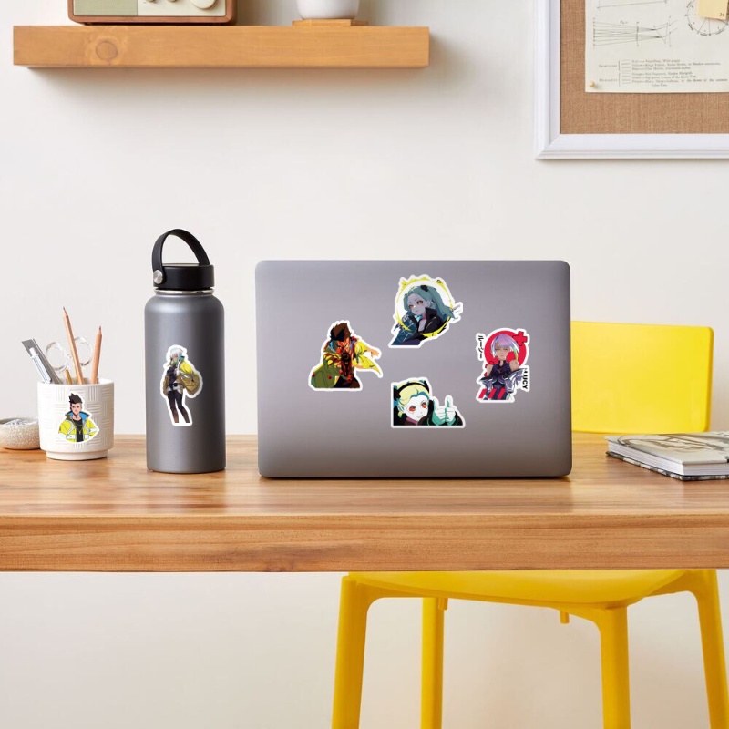 Z & M❀ Cyberpunk: Hình Dán Edgerunners ❀ Bộ 52 Miếng Dán Chống Thấm Nước Kiểu Anime Nhật Bản Dễ Thương