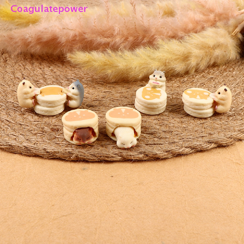 Mô Hình Đồ Chơi Chuột Hamster Ăn Tráng Miệng Hamburger Mini Trang Trí Nhà Búp Bê Wer