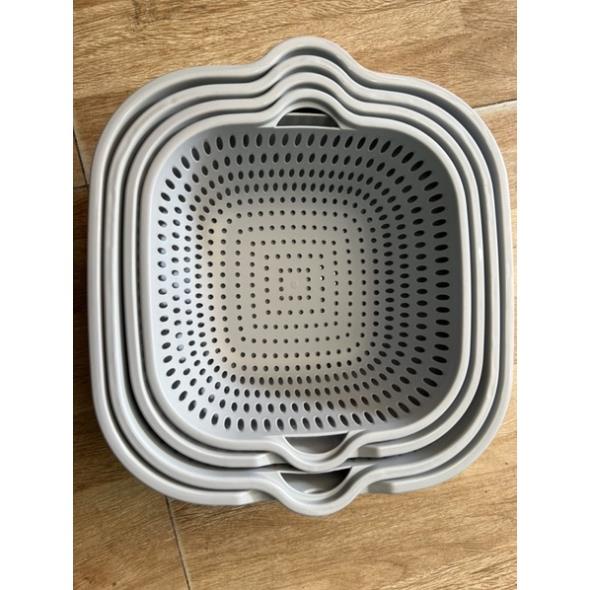 Bộ Rổ Chậu Ráo Nước 2 Lớp Cao Cấp Tiện Lợi,Rổ Đựng Rau, Hoa Quả, Nhựa PP Siêu Cứng | Rổ Việt Nhật 3288/3289/3290