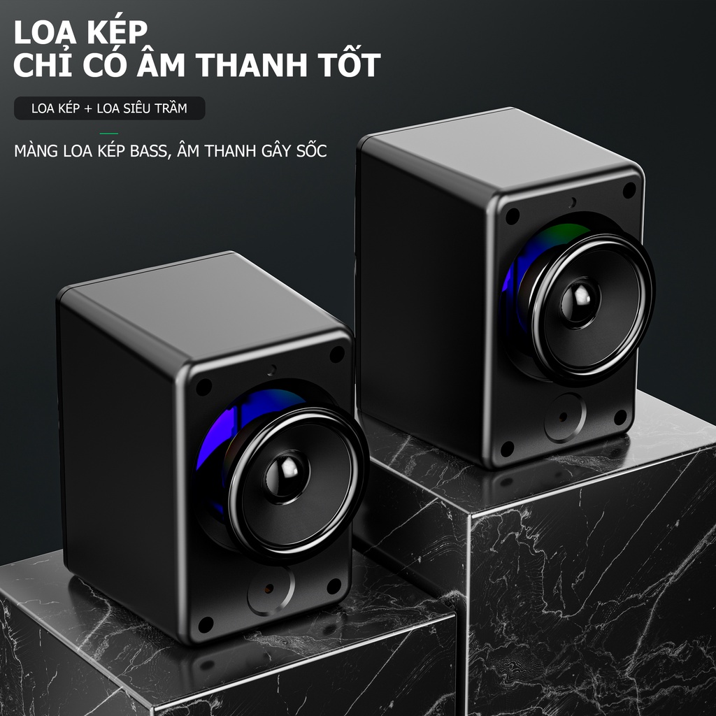 USB loa vi tính led Đèn LED chơi game âm thanh chất lượng cao Có dây Loa máy tính