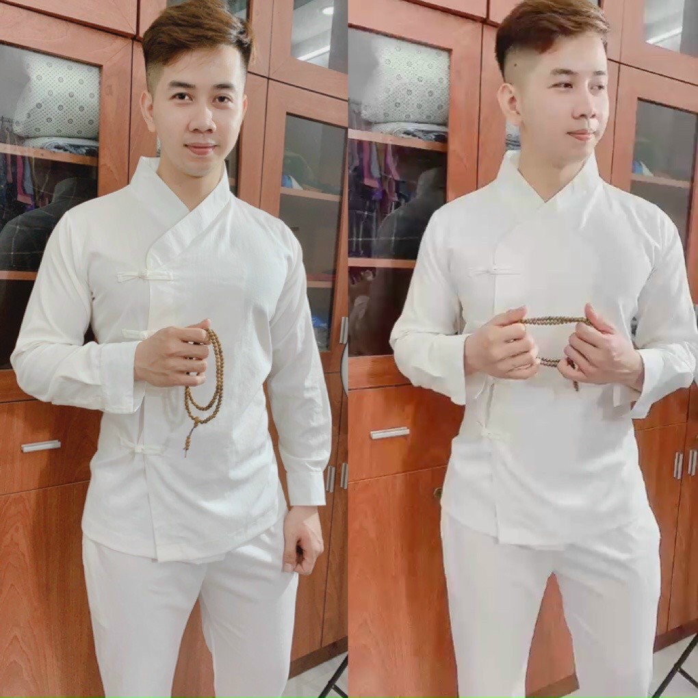 Đồ Lam Đi Chùa Bộ Đi Lễ Truyền Thống Cho Nam Đẹp Trang Nhã Sang Trọng LAMI STORE V34