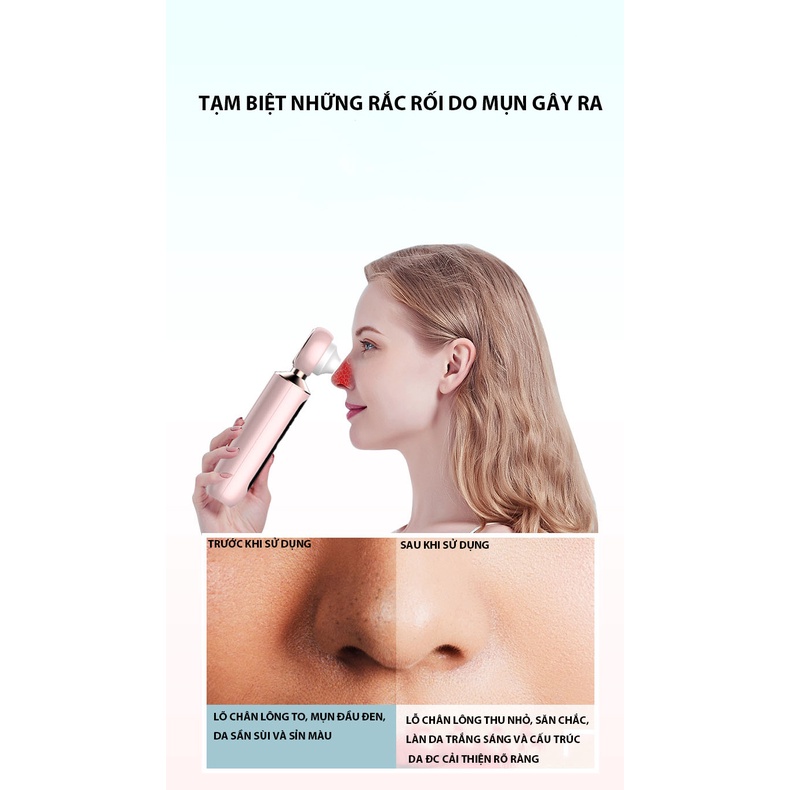 Máy hút mụn 3 chức năng tích hợp đèn led, hút sạch mụn, giúp sạch da và trắng sáng 1 cách tự nhiên.