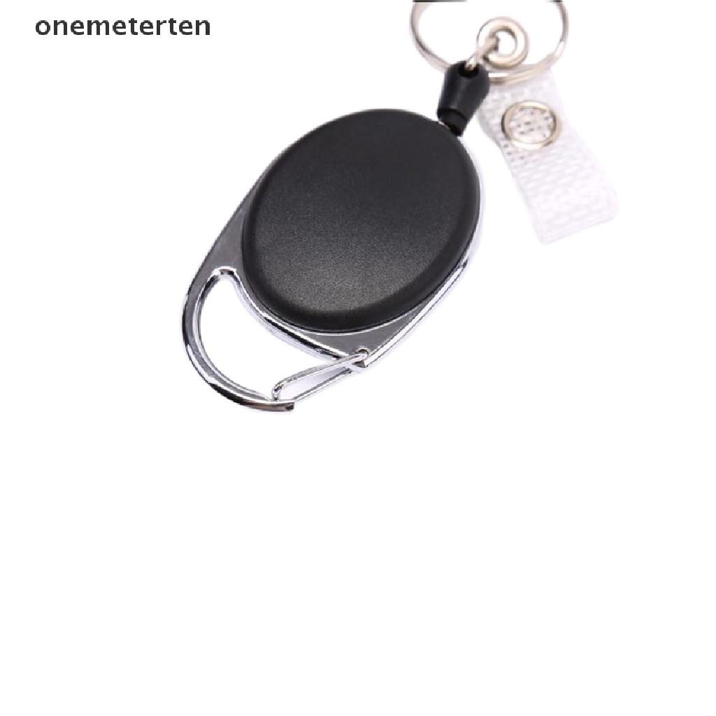 Rten 1 Dây Móc Chìa Khóa Bằng Thép Màu Đen Dài 60cm Có Thể Thu Gọn Dùng Đựng Thẻ ID