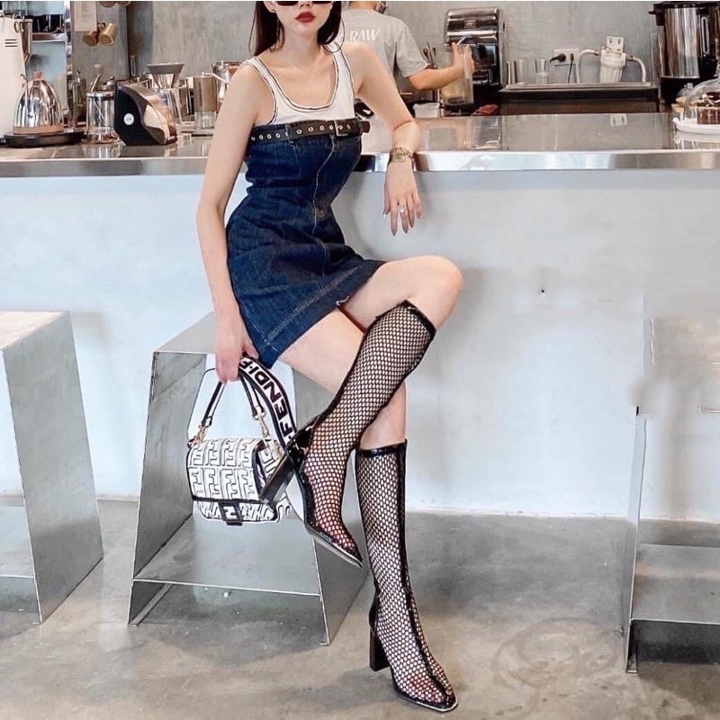 [Ảnh thật] MÃ 2009 BỐT ĐÙI LƯỚI CAO CẤP GÓT CAO 7P SANG CHẢNH ÊM CHÂN