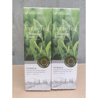 Sữa rửa mặt trà xanh làm sạch ngăn ngừa mụn 3W CLINIC GREEN TEA CLEANSING FOAM 100ml - Hàn Quốc Chính Hãng