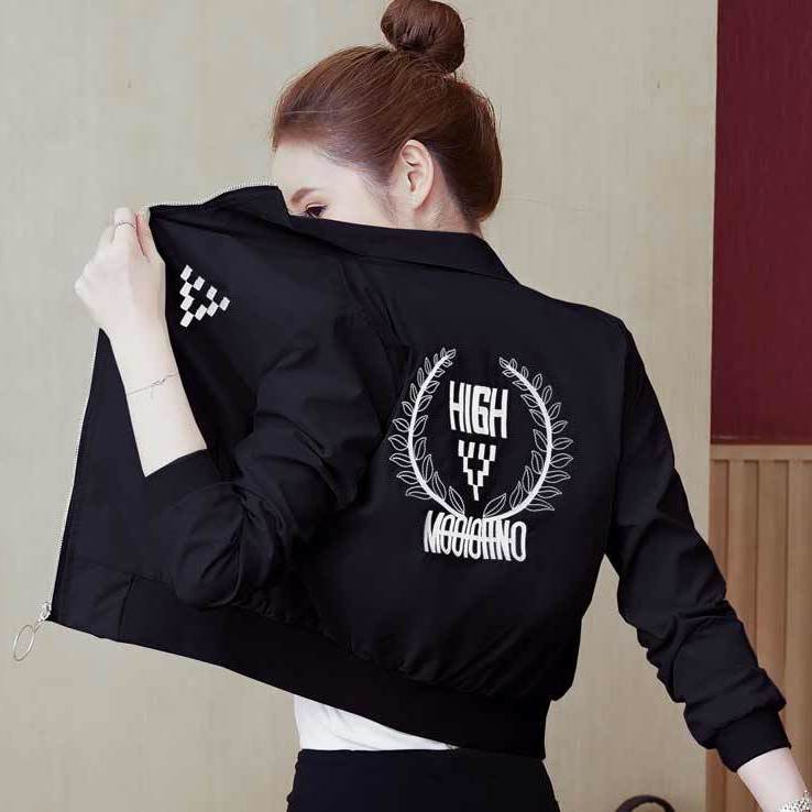 Áo Khoác Bóng Chày Ngắn Có Dây Kéo Size Lớn   Thời Trang Xuân Thu Phong Cách Hàn Quố