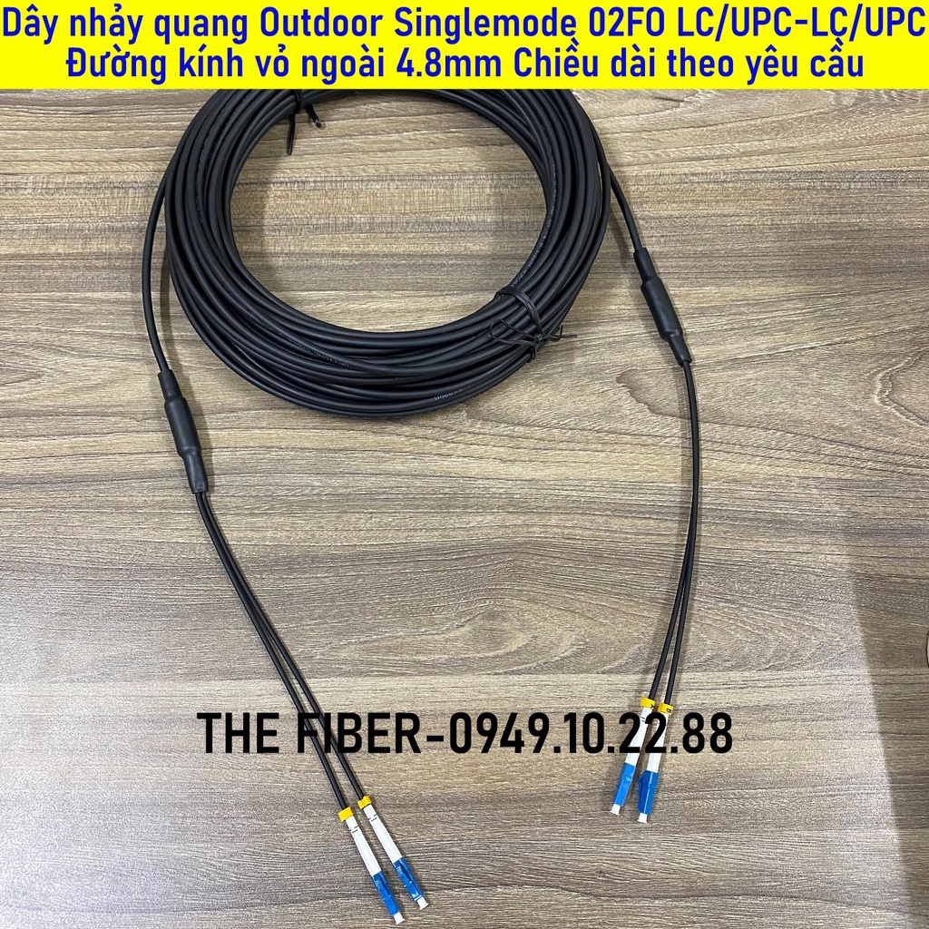 Dây nhảy quang Outdoor Singlemode 02FO LC/UPC-LC/UPC Đường kính vỏ ngoài 4.8mm - Chiều dài theo yêu cầu