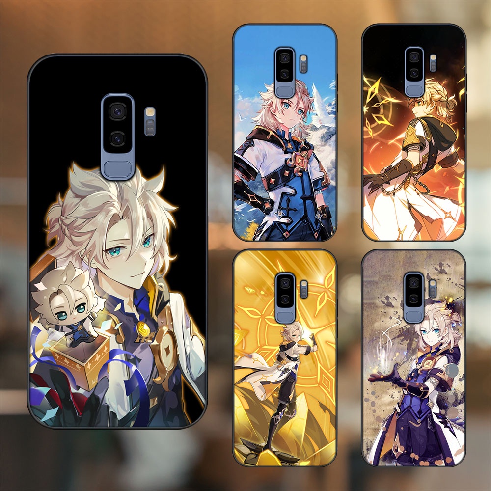 Ốp lưng Samsung S9 Plus viền đen in hình Albedo Genshin Impact