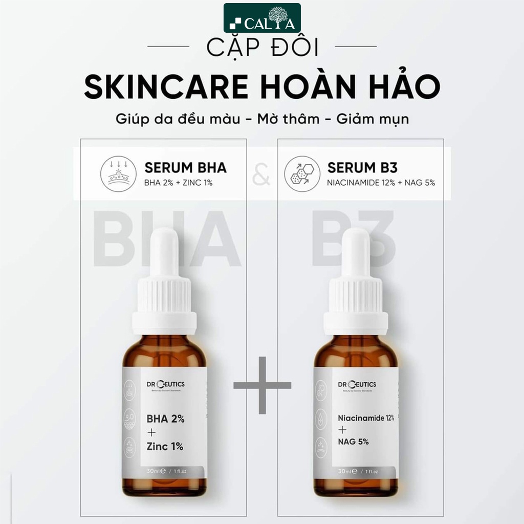 [ĐỦ LOẠI] Serum Drceutics Vitamin C, HA, AHA, BHA, B5, B3, Zinc Dưỡng Trắng Da, Giảm Mụn, Phục Hồi Da, Cấp Ẩm 30ml