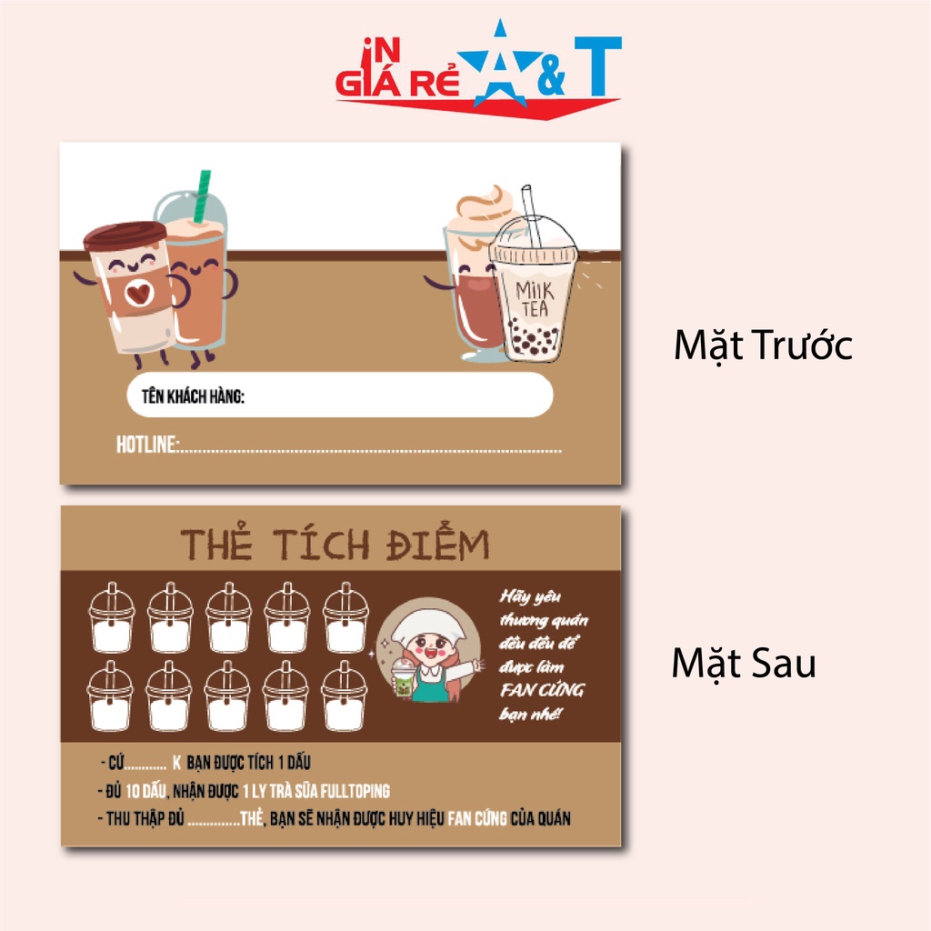THẺ TÍCH ĐIỂM TRÀ SỮA - CARD TÍCH ĐIỂM COFFEE