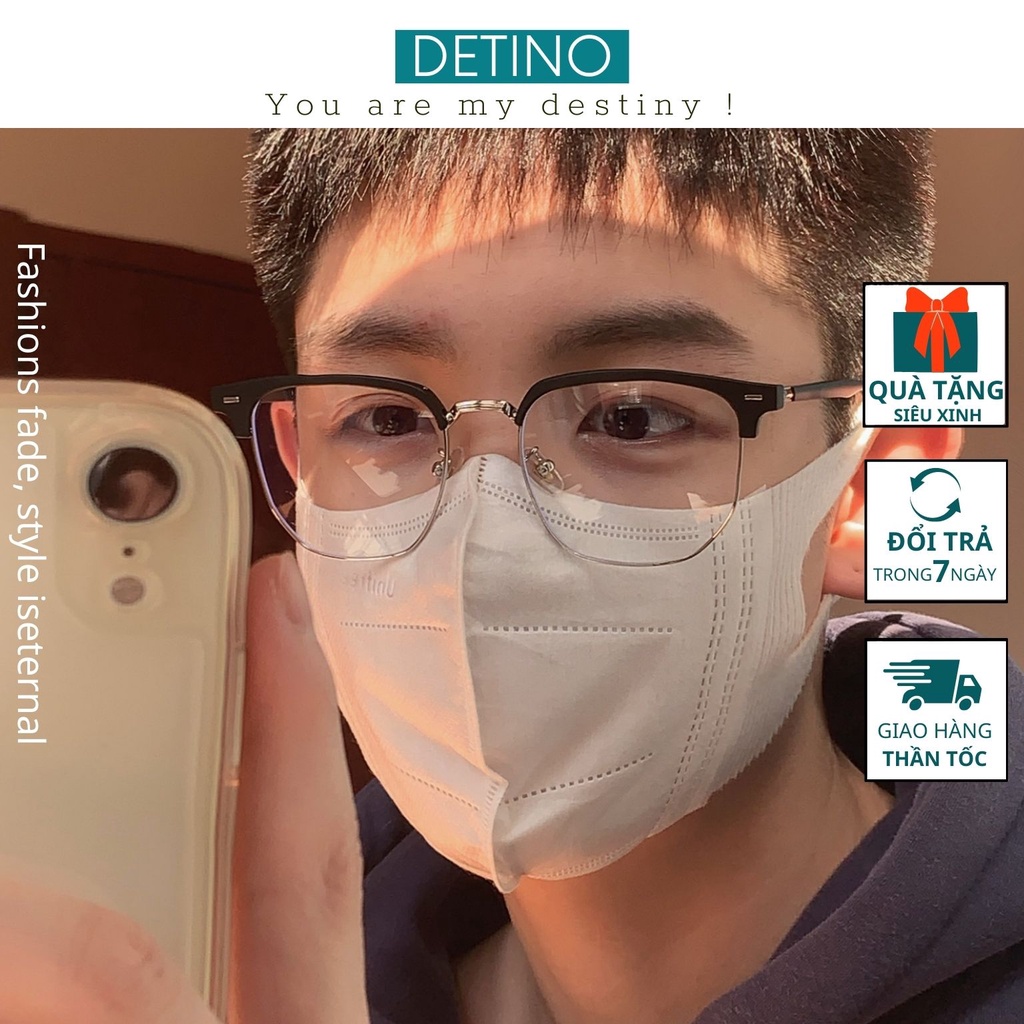 Gọng kính cận nam, mắt kính gọng vuông tròn kim loại thời trang cao cấp đẹp chống ánh sáng xanh chống tia UV trong suốt