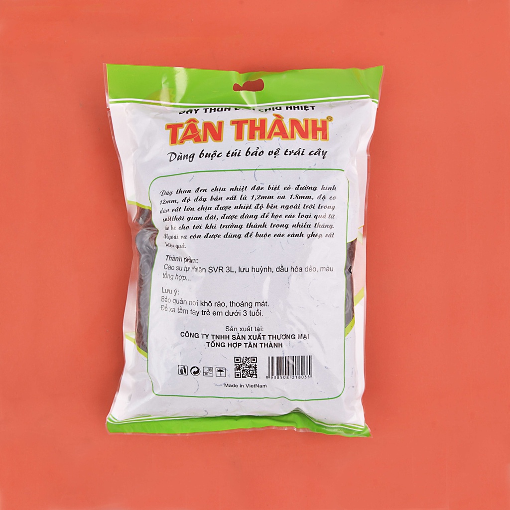 Dây Thun màu Đen cột, buộc trái cây chịu nhiệt cao cấp bịch 500g