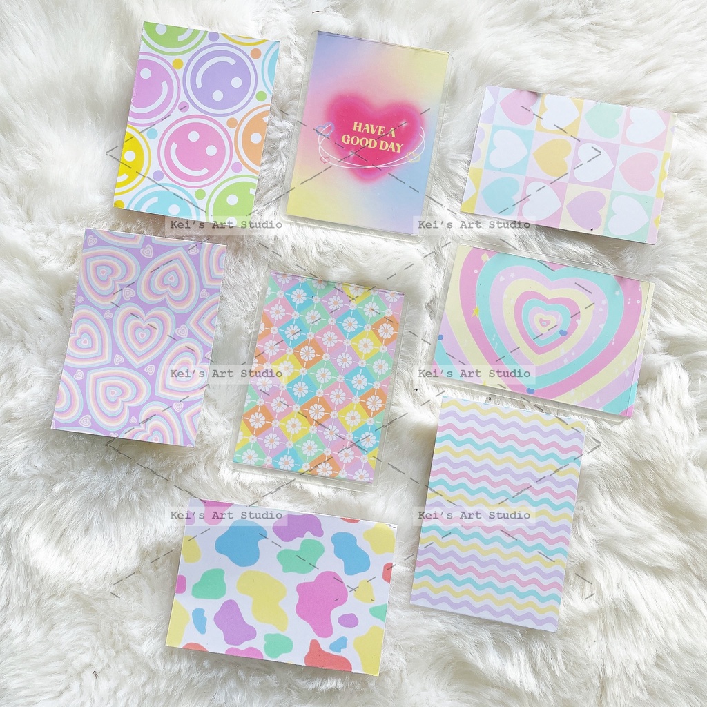 Set 8 cái bìa dày 180gsm lót toploader B8+ 1 mặt - có nhận in theo yêu cầu