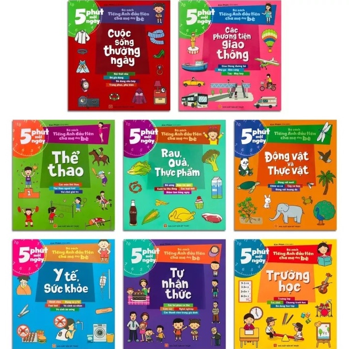 5 Phút Mỗi Ngày - Bộ Sách Tiếng Anh Đầu Tiên Cha Mẹ Dạy Bé (Lẻ 8 Cuốn)