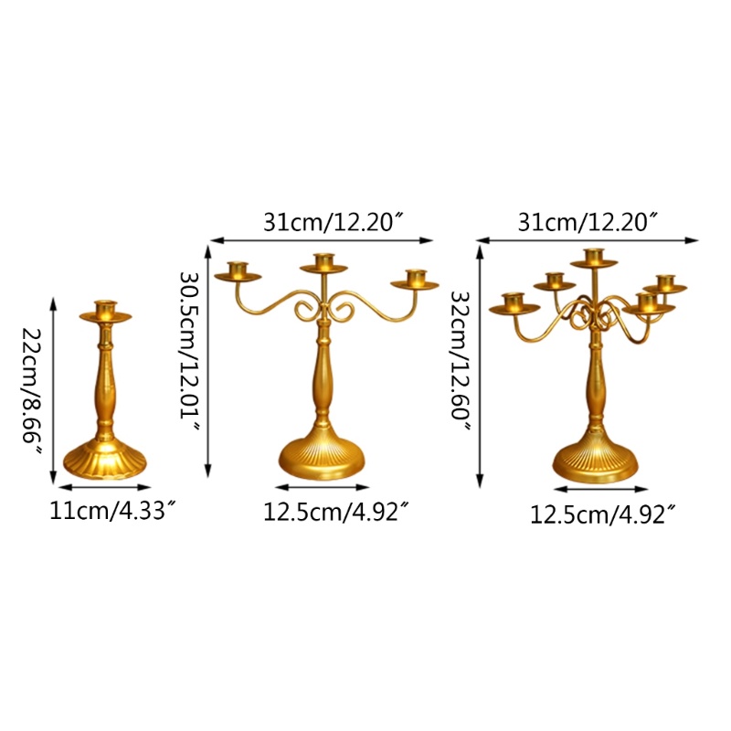 Giá Đỡ Nến 1 3 5 Cánh Tay Bằng Kim Loại Kiểu Châu Âu Trang Trí Bàn Ăn / Tiệc Cưới