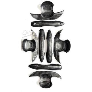 Ốp dán Tay cửa nắp bình xăng chén cửa Carbon xe Cross đầy đủ carbon fiber Cao cấp