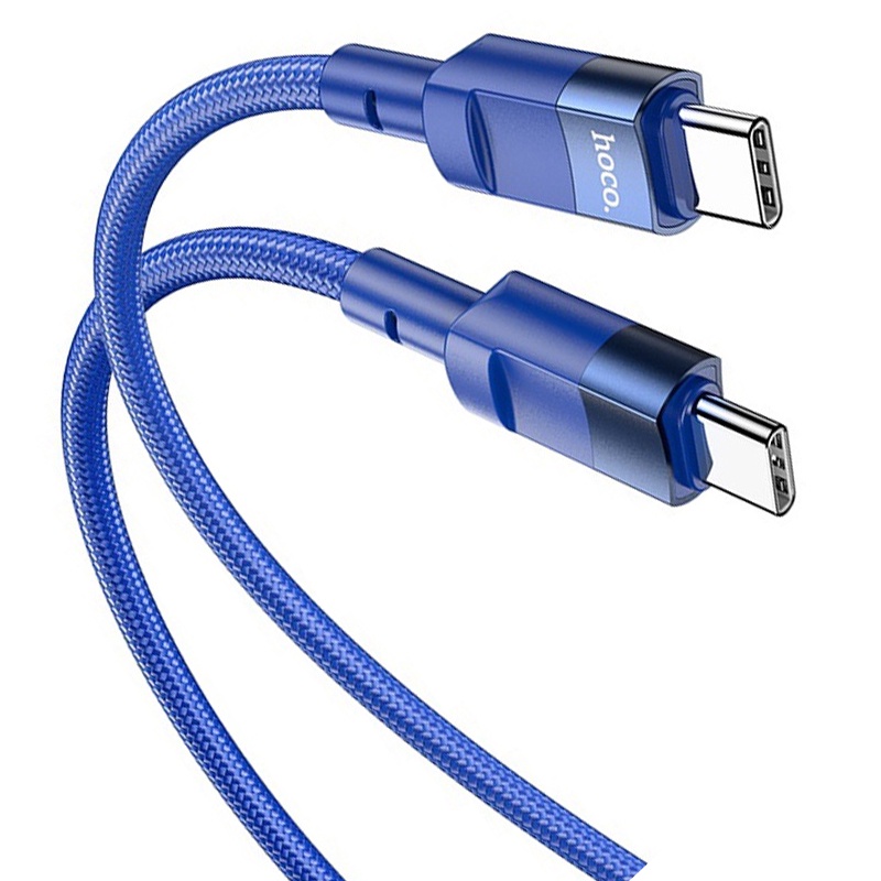 Cáp sạc nhanh 100W Hoco U106 Type-C sang Type-C dây bện Nylon bền bỉ cho Android dài 1.2M ( Xanh )